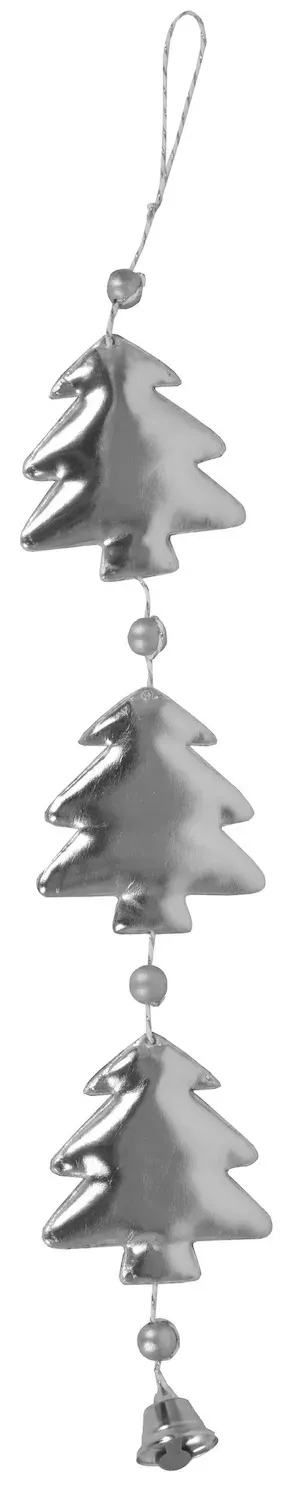 Sznur świąteczny Z CHOINKAMI I DZWONECZKIEM 225 srebrny Sznur świąteczny Z CHOINKAMI I DZWONECZKIEM 225 srebrny