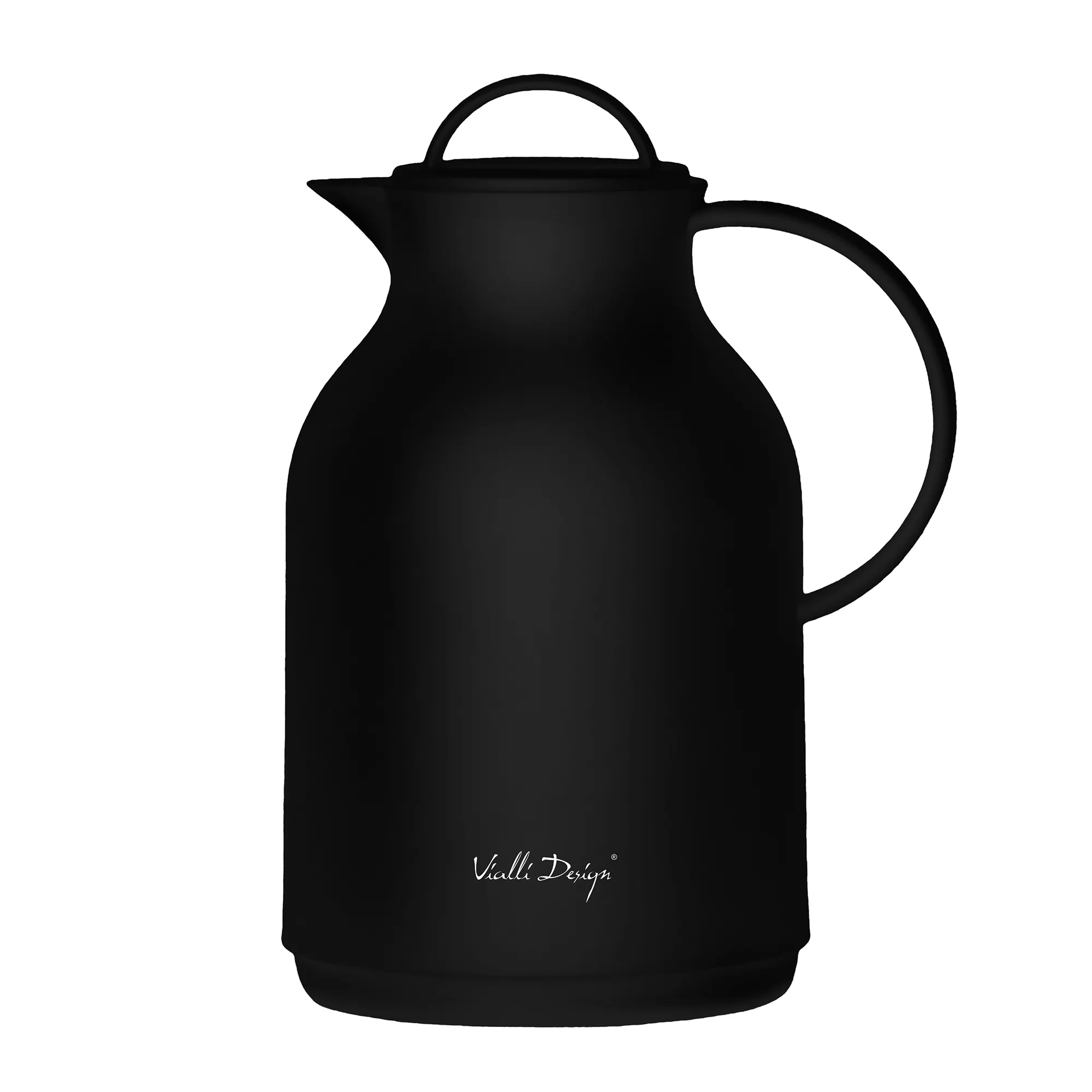 Termos z wkładem szklanym czarny 1000 ml AMO czarny dzbanek, czarny połysk, dzban, kielich, czarna nutka