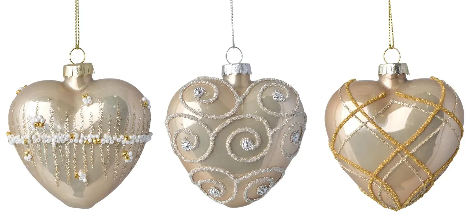 Bombki szklane SERCA 12 sztuk szampańskie brokat Bombki szklane SERCA 12 sztuk szampańskie brokat