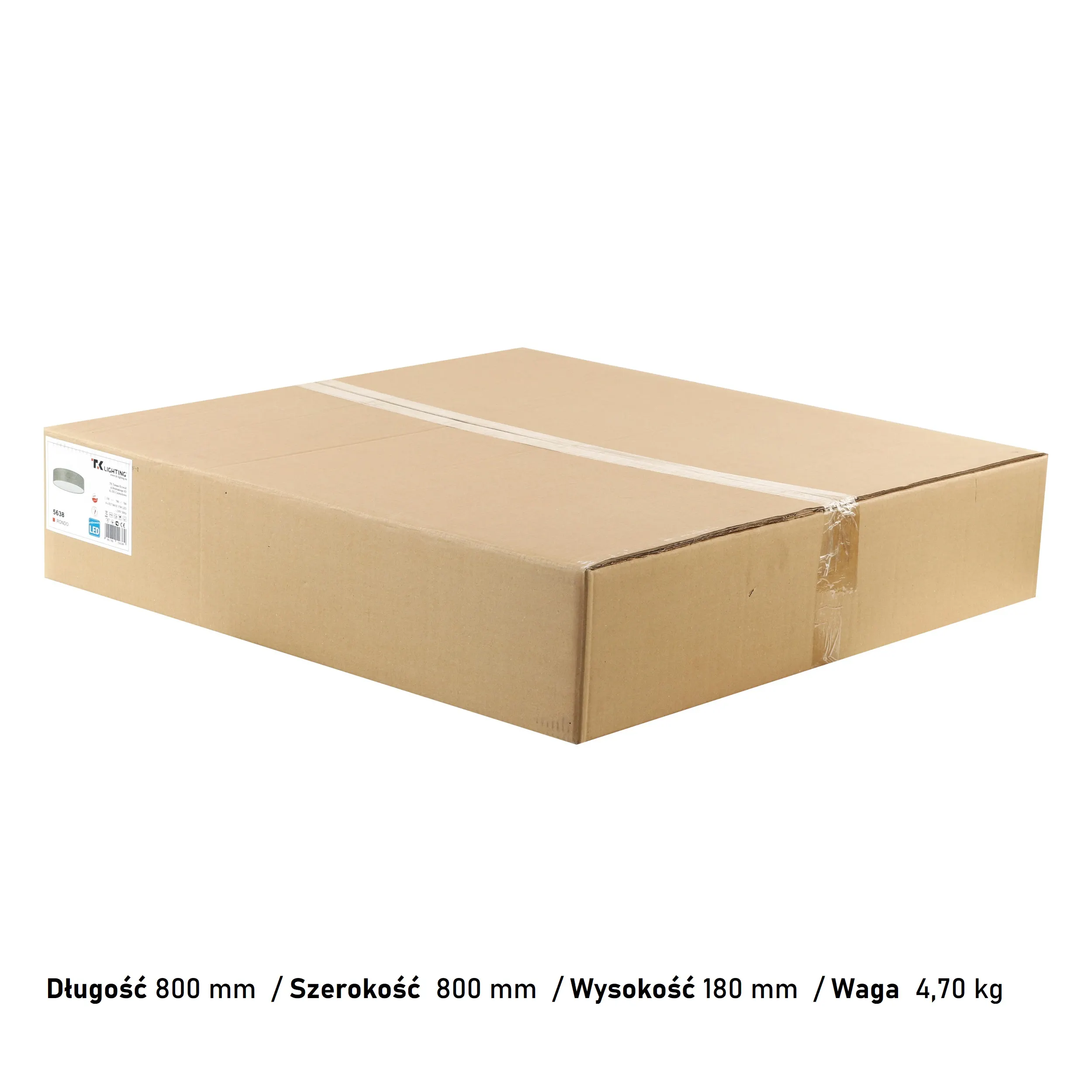 Lampa sufitowa RONDO brązowa z tkaniny z białym kloszem okrągła 78x15cm - TK_5638