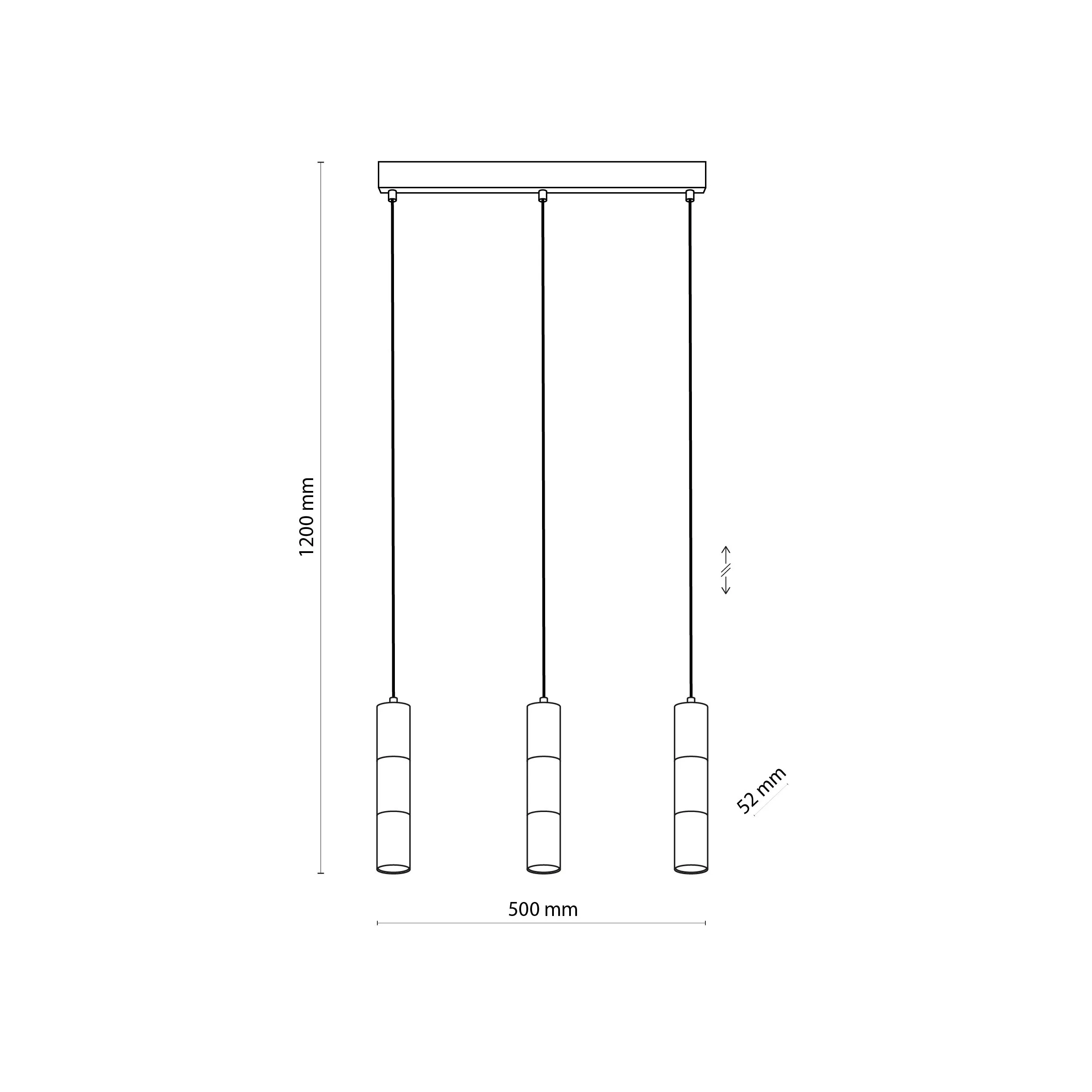 Lampa wisząca VIVIEN czarna złota 150x5cm - TK_4756