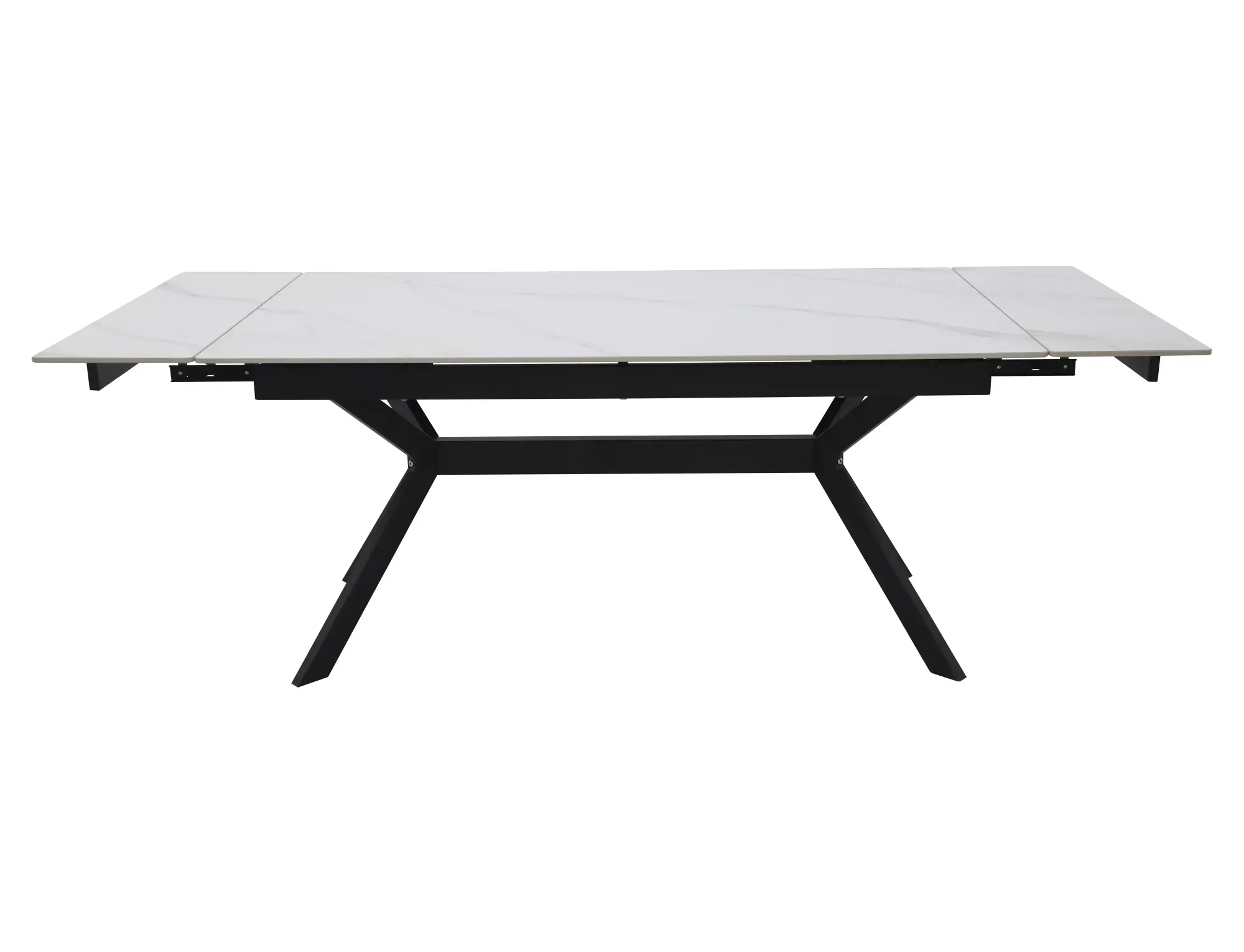 Stół rozkładany ceramiczny IMPERIA 90x160-220 biały mat stelaż czarny - IMPERIABC160