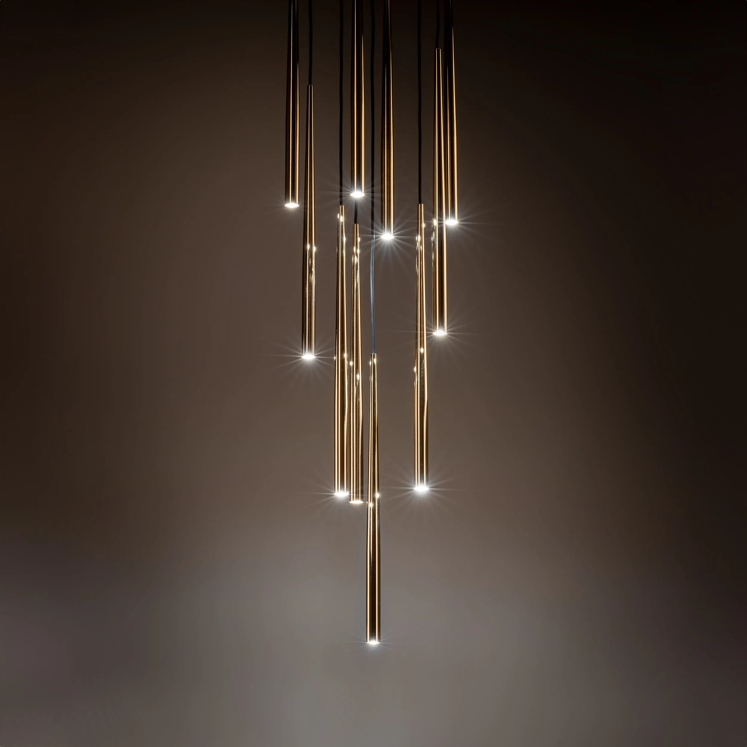 Lampa wisząca PIANO czarna złota metalowa 140x35cm - TK_10118