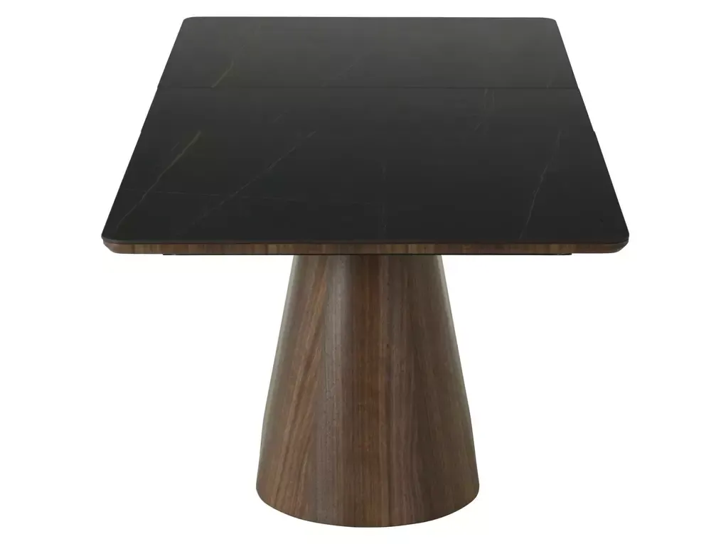 Stół rozkładany ceramiczny MONACO 90x160(200) czarny mat stelaż orzech - MONACOCOR160