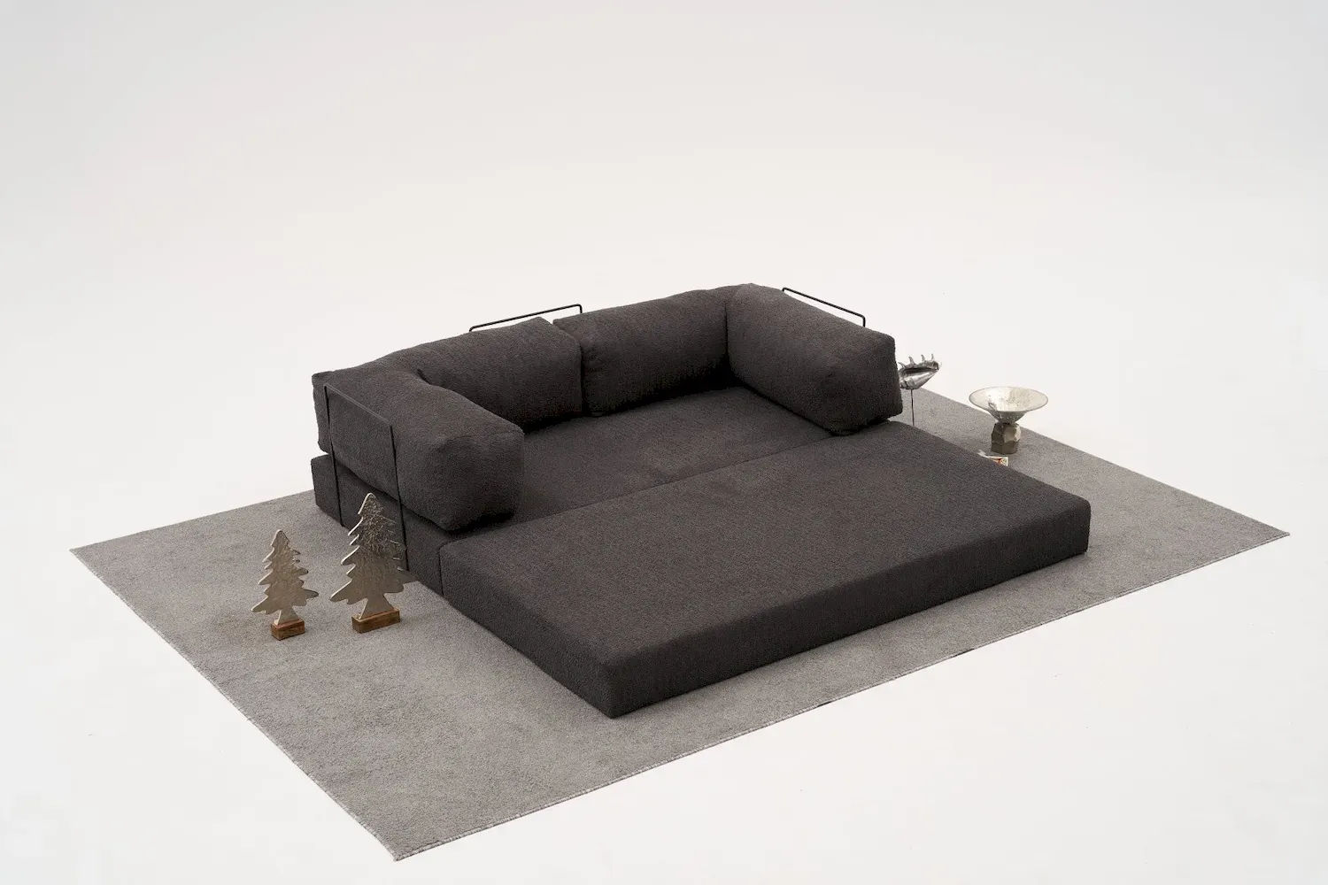Sofa 3-osobowa rozkładana COMFORT-antracytowa - ASI_825BLC5217