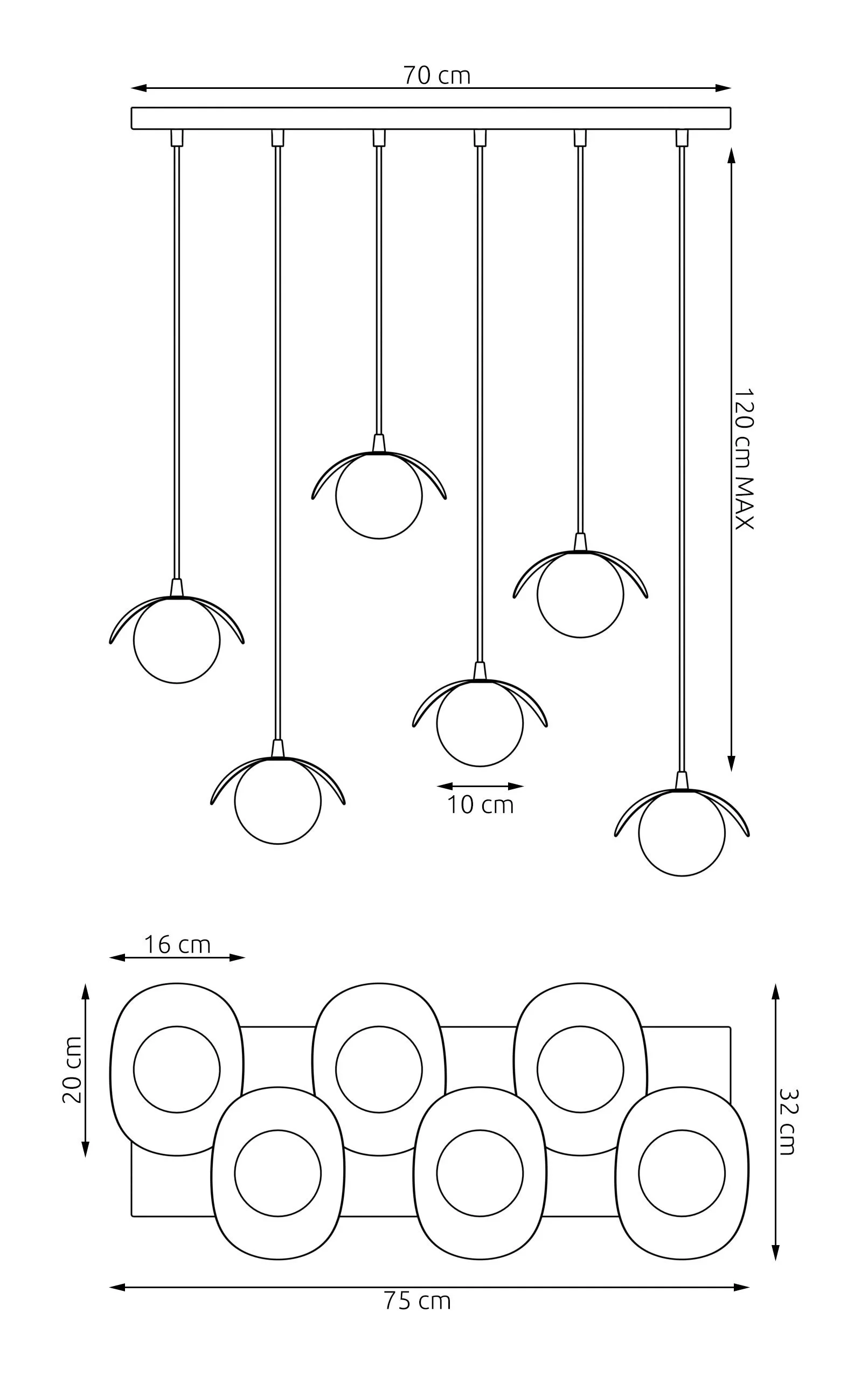 image lampa wisząca, kule wiszące, oświetlenie, metalowy mocowanie, design lampy