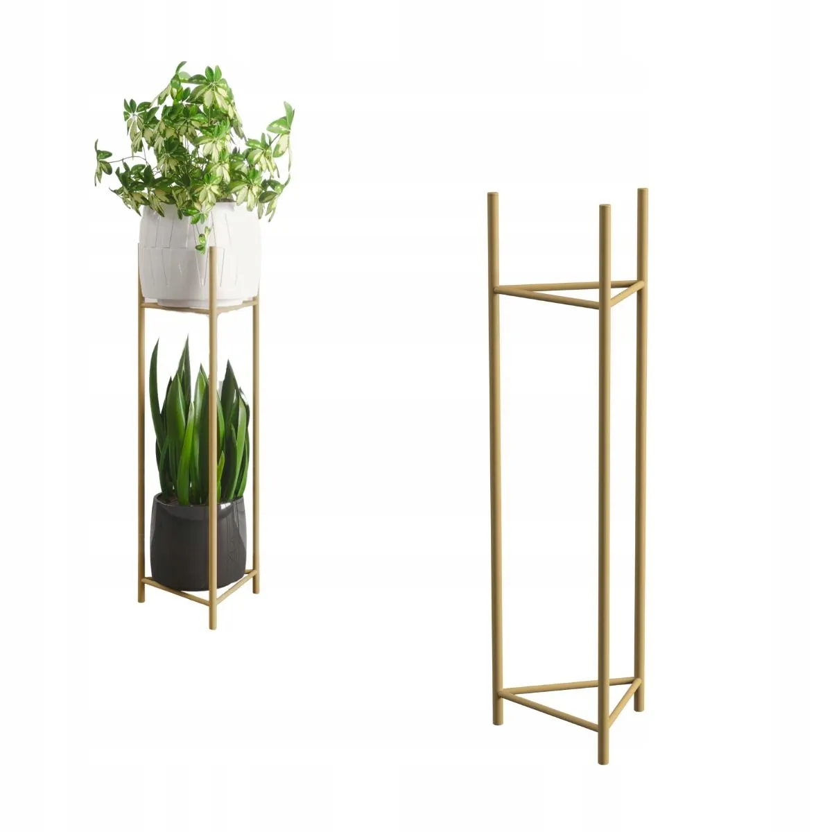 Kwietnik-stojak na donice METZ L metalowy złoty Słoik, plantator, Roślina doniczkowa, Ceramika, Wazon