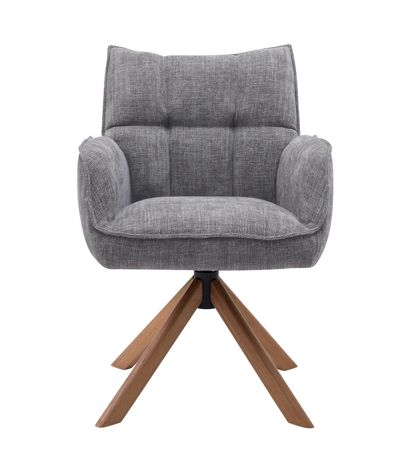 Krzesło obrotowe MARILLA na drewnianych nogach szare - UN_53240003