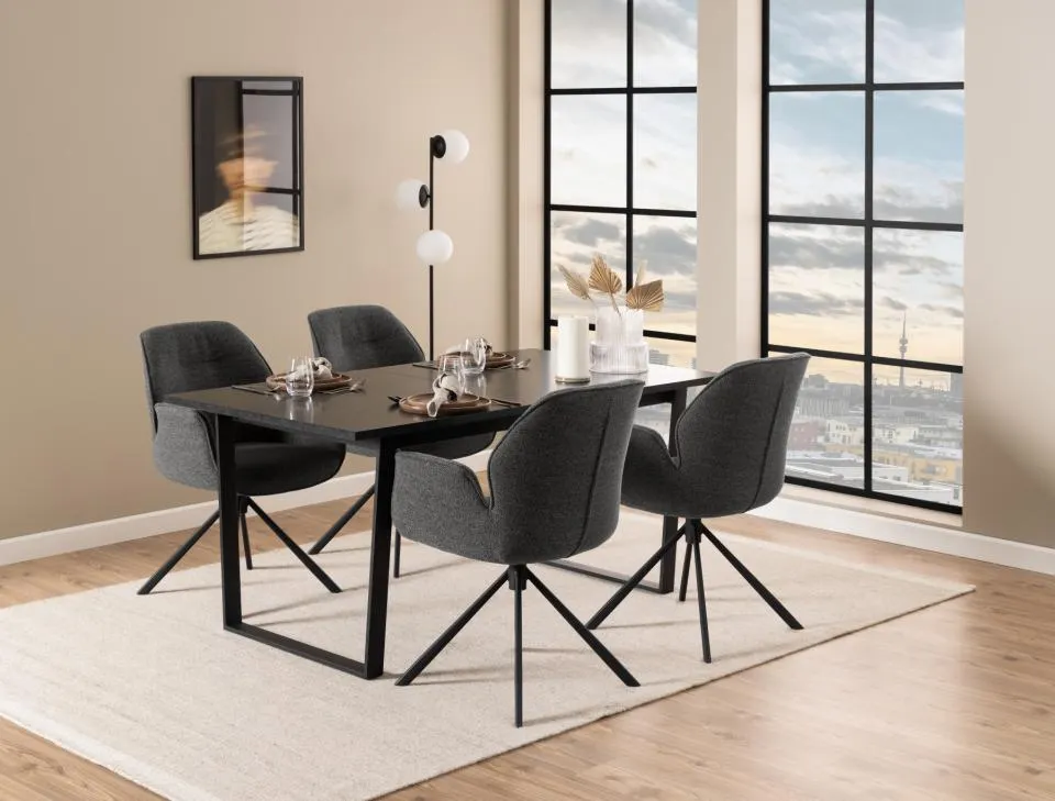 Krzesło obrotowe z podłokietnikami SPRING Ciemnoszary, Czarny (zamek błyskawiczny) - 0000100864