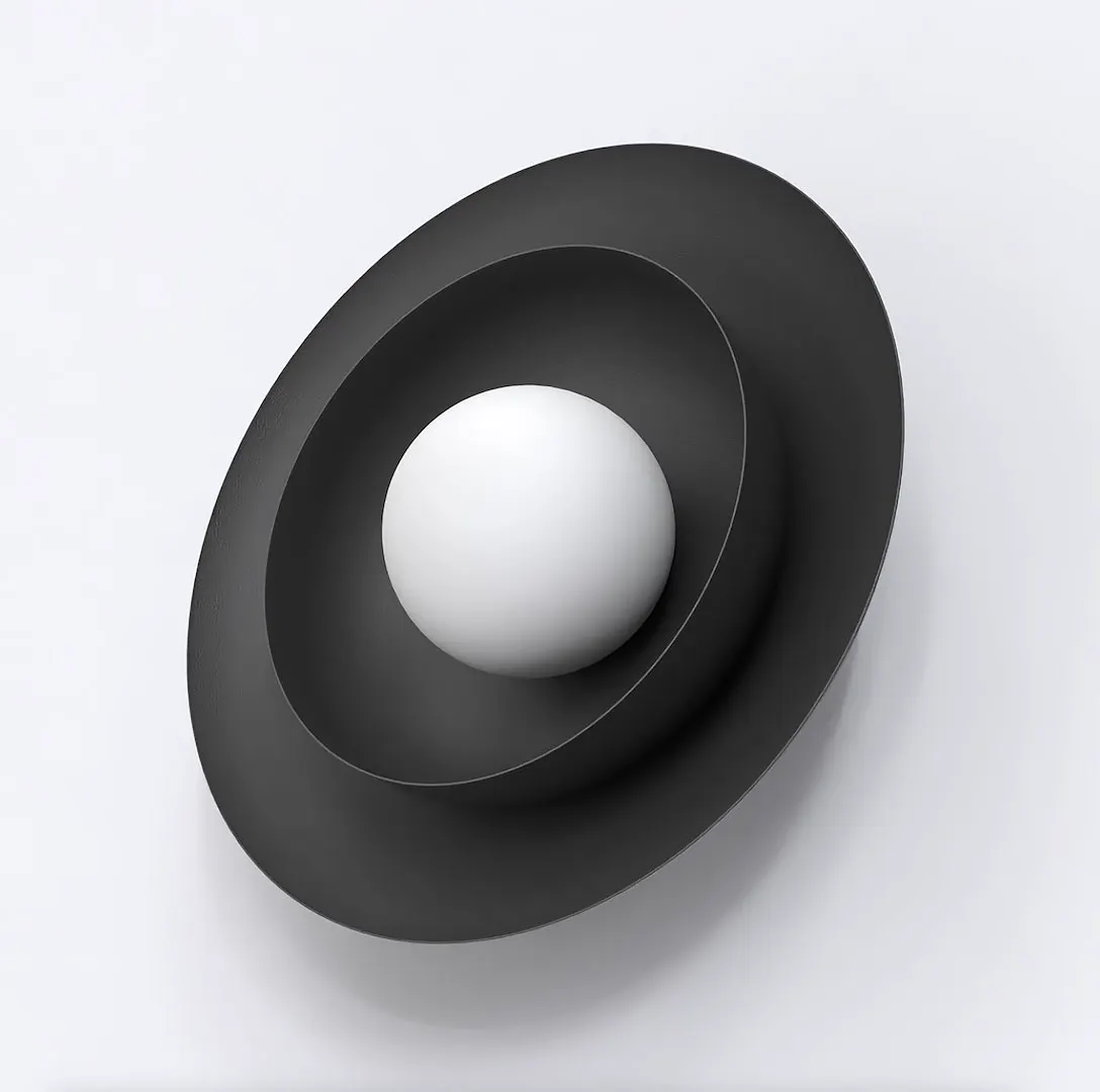 image lampa, kinkiet, nowoczesny, okrągły, szary