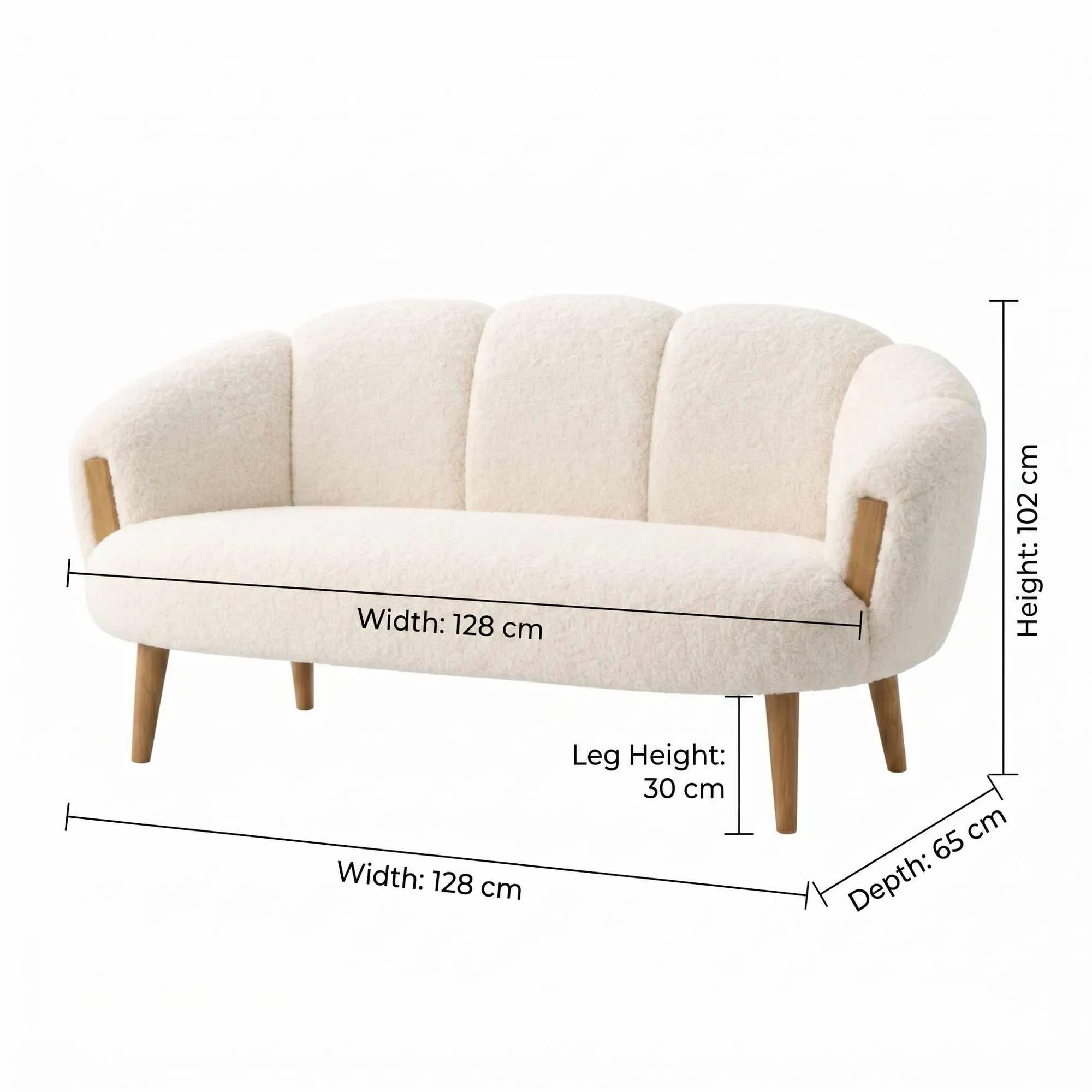 image sofa, trzyosobowa, tkanina, beżowy, drewniane-nogi
