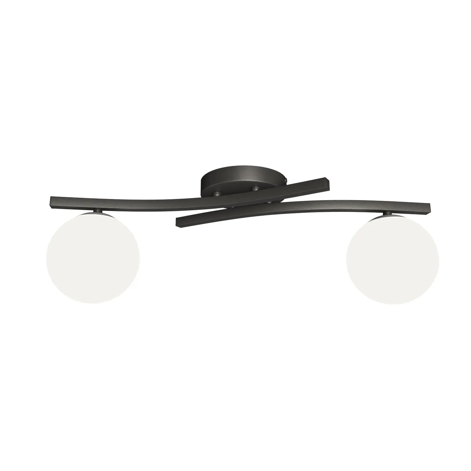 lampa sufitowa, druga lampa, czarna, kula klosze, metalowy montaż