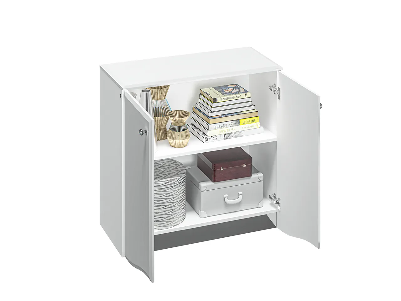 Komoda 2-drzwiowa GLAMOUR 09 - biały połysk - 1GLAM09-001