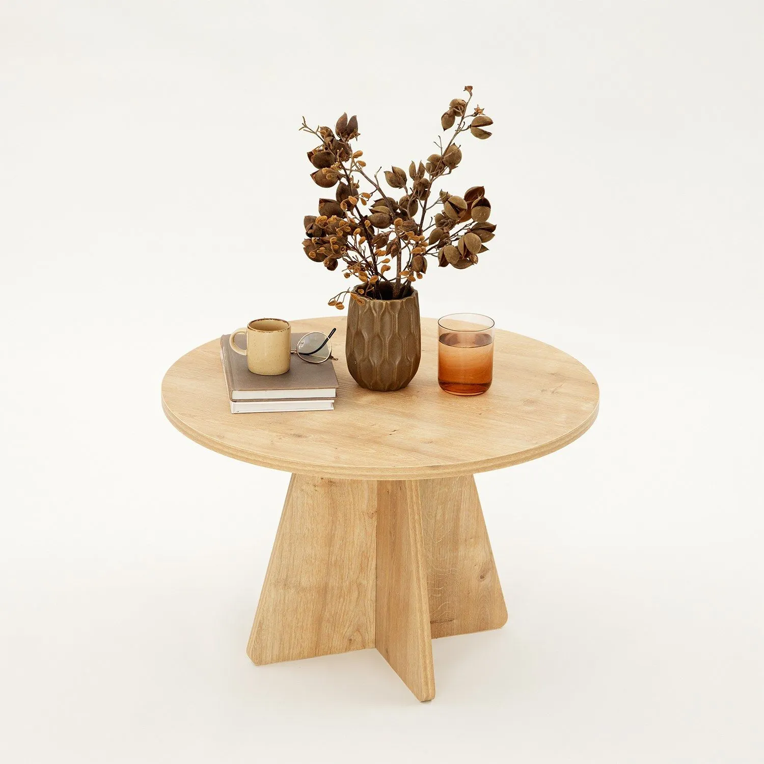 Stolik kawowy okrągły MUSHROOM 60 cm dąb sapphire — zdjęcie 3