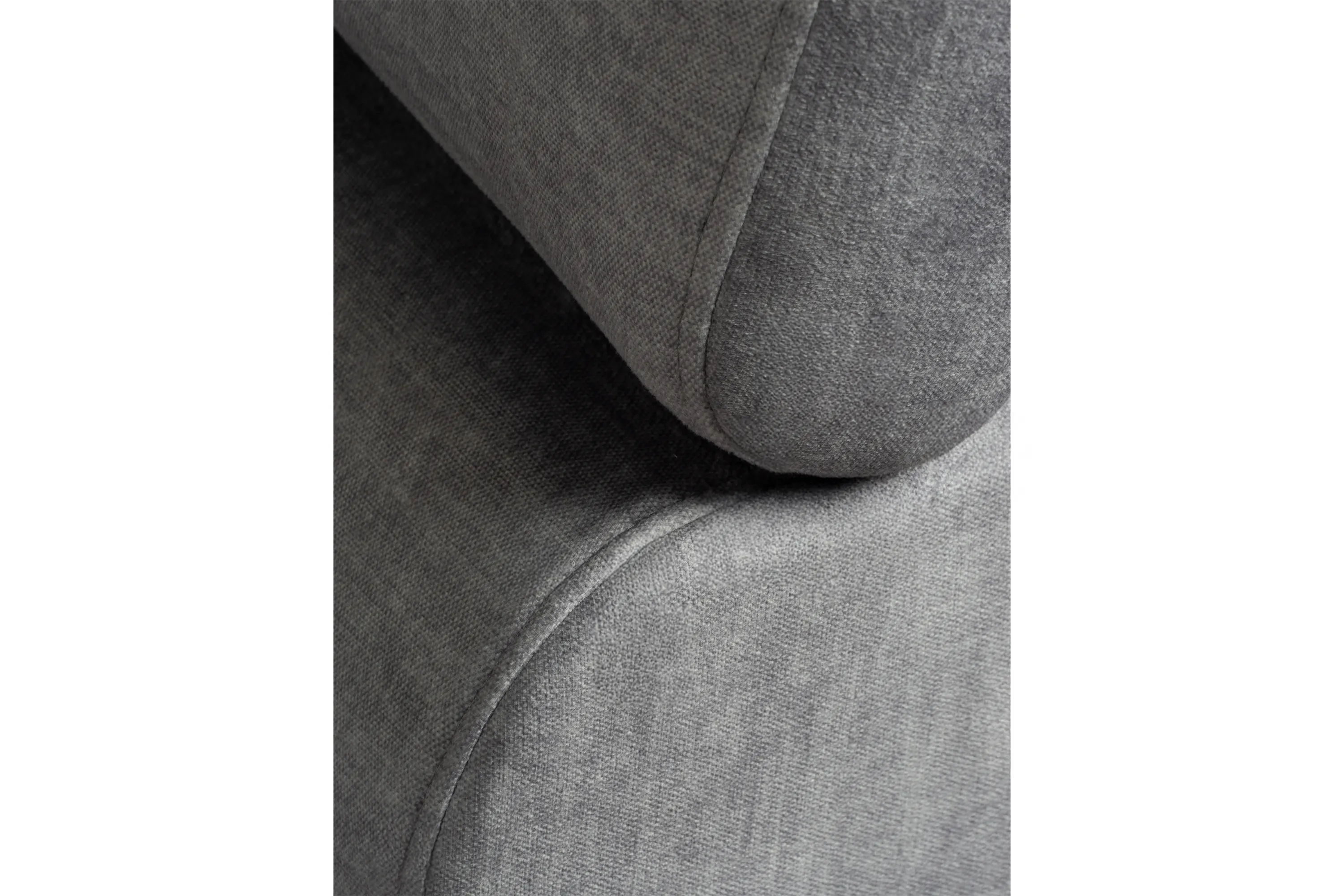 Narożnik prawostronny ANNABELLE L regulowane zagłówki nogi czarne tkanina Vogue 14 szary - B_165780