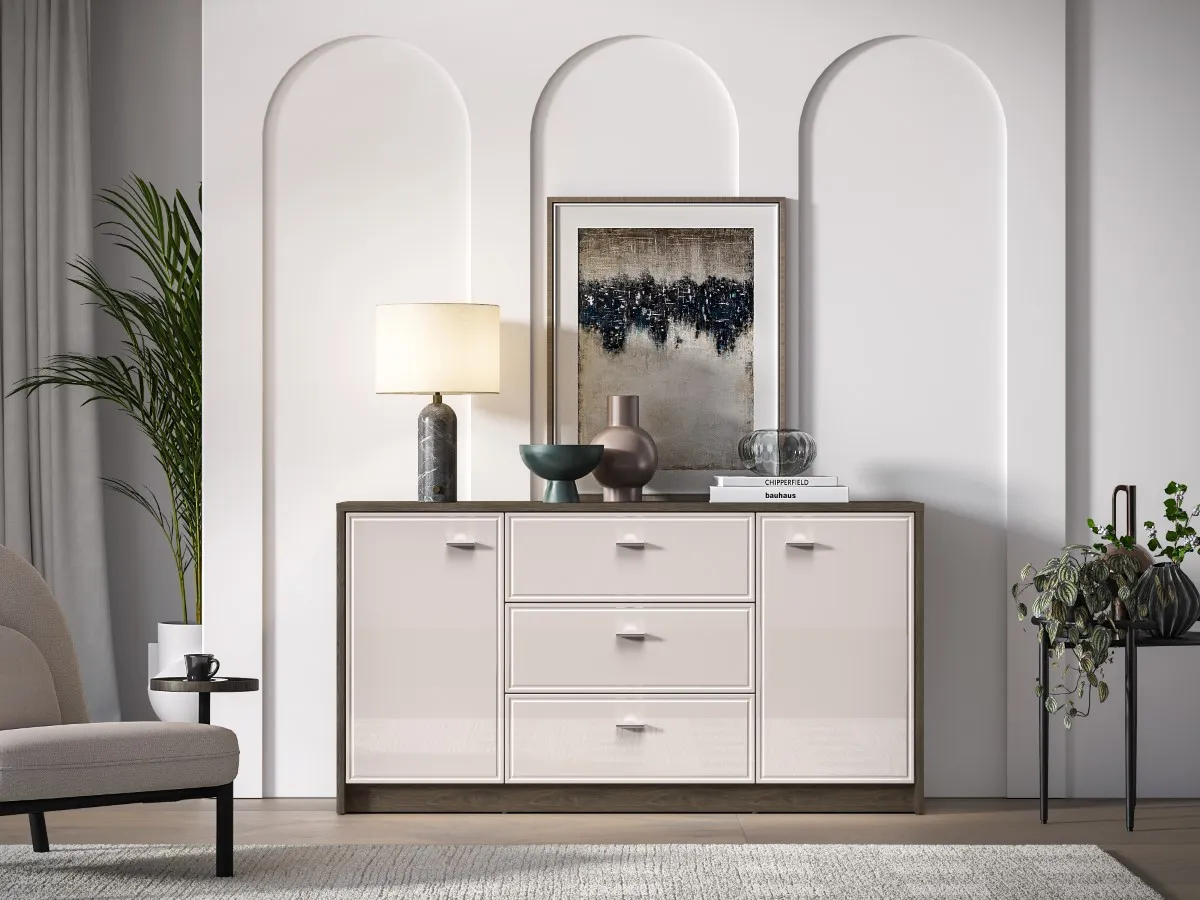 Komoda 2-drzwiowa z szufladami AVANTE 160x85 kaszmir dąb Windmill - 1AVAN04-001