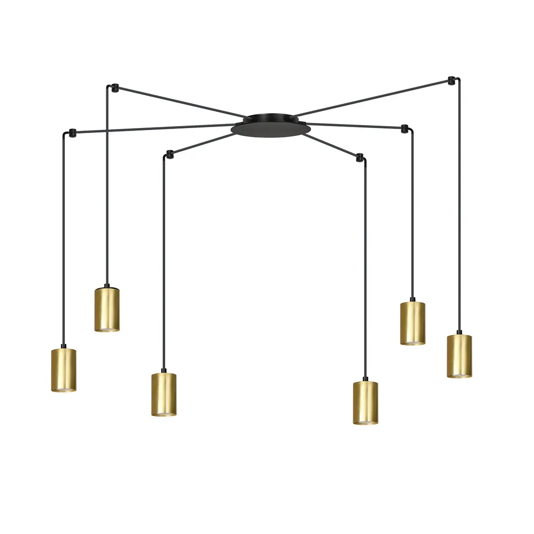 Lampa wisząca  TRAKER Czarny/Złoty 526/6