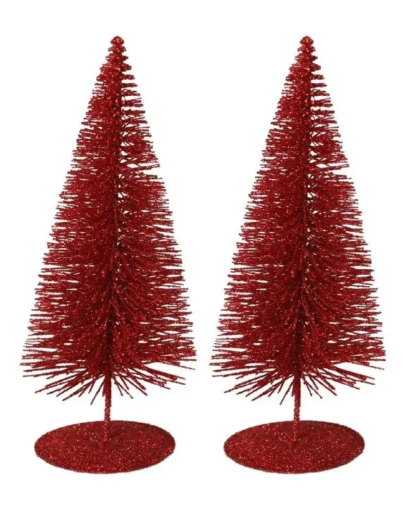 Komplet choinek 2 sztuki 15 cm czerwone Komplet choinek 2 sztuki 15 cm czerwone