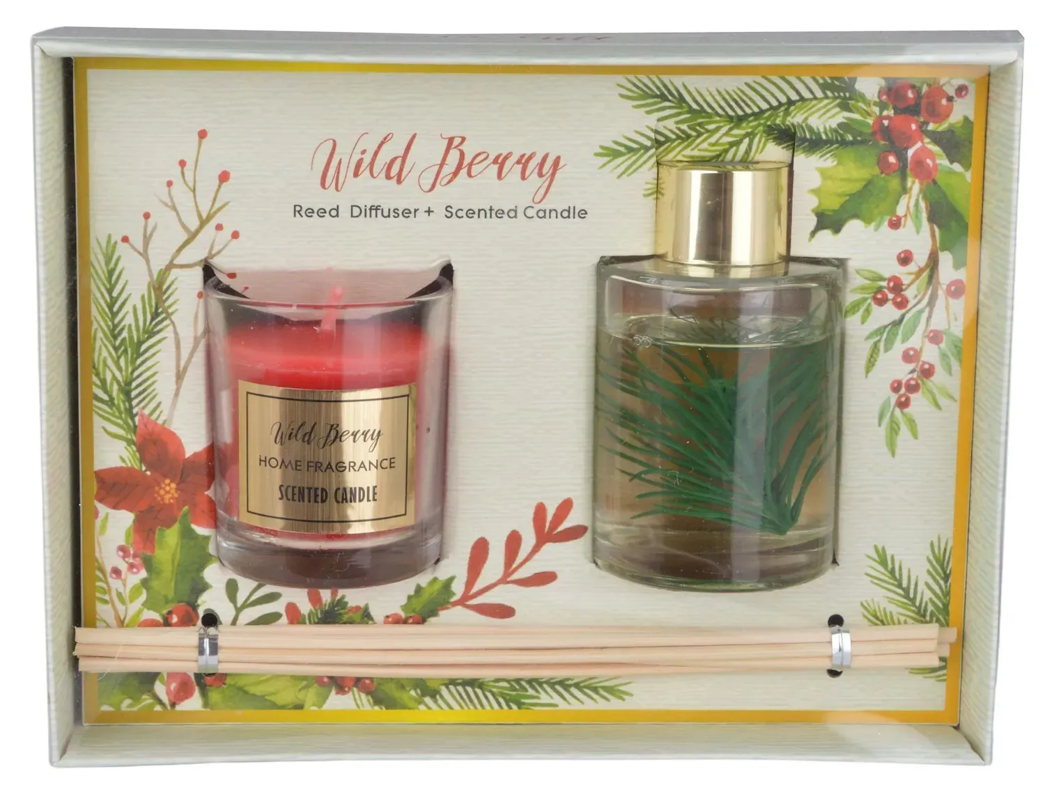 Zestaw dyfuzor zapachowy + świeczka WILD BERRY wielokolorowy Zestaw dyfuzor zapachowy + świeczka WILD BERRY wielokolorowy