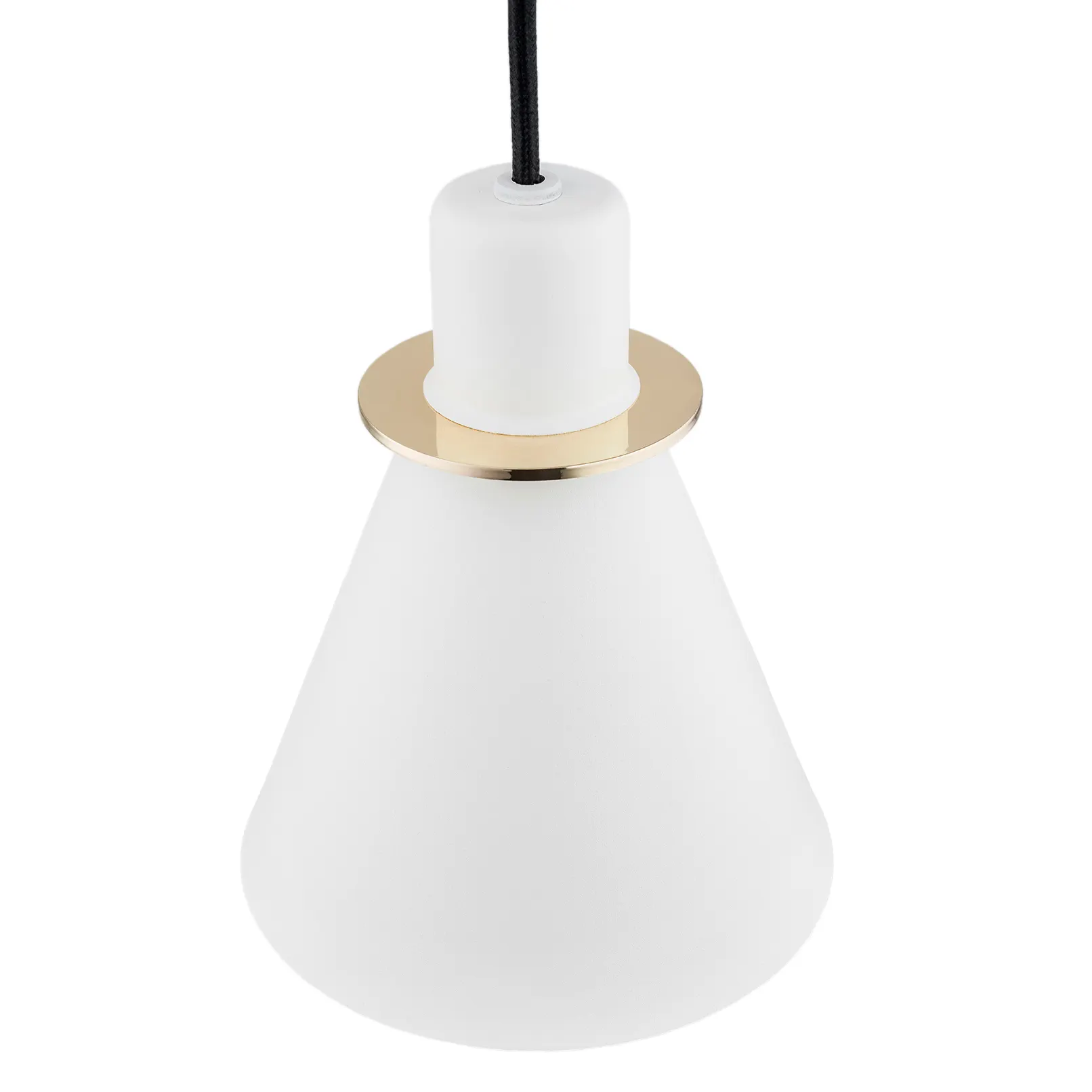 Lampa wisząca BEVERLY biała mosiądz czarny przewód 100x14cm - 4680