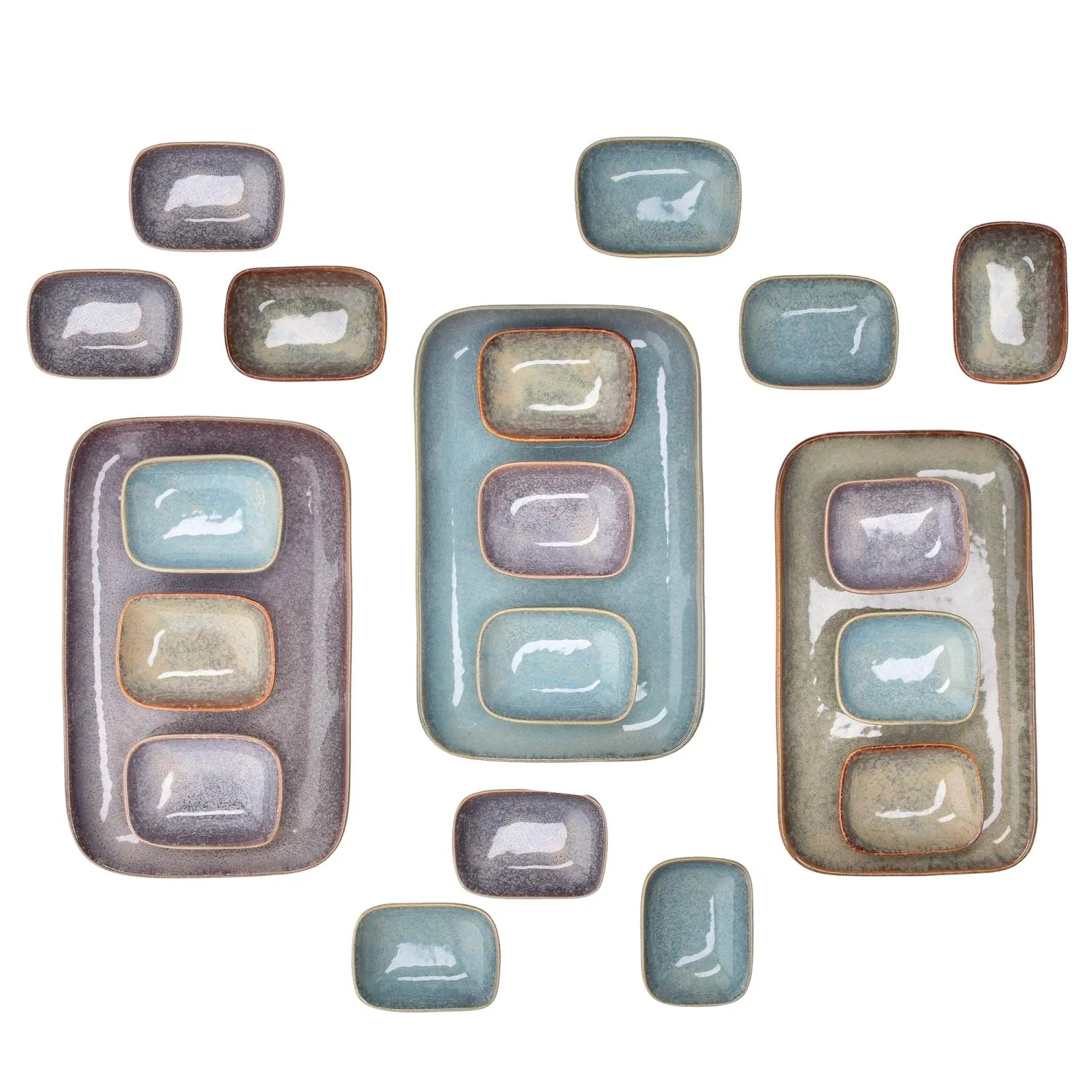 naczynia, posiłkowe, stonowane kolory, płytki ceramiczne, zestaw miseczek