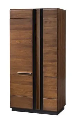 Szafa PORTI 70 2-drzwiowa drewniana dąb antyczny czarna 198x95x60cm Szafa PORTI 70 2-drzwiowa drewniana dąb antyczny czarna 198x95x60cm