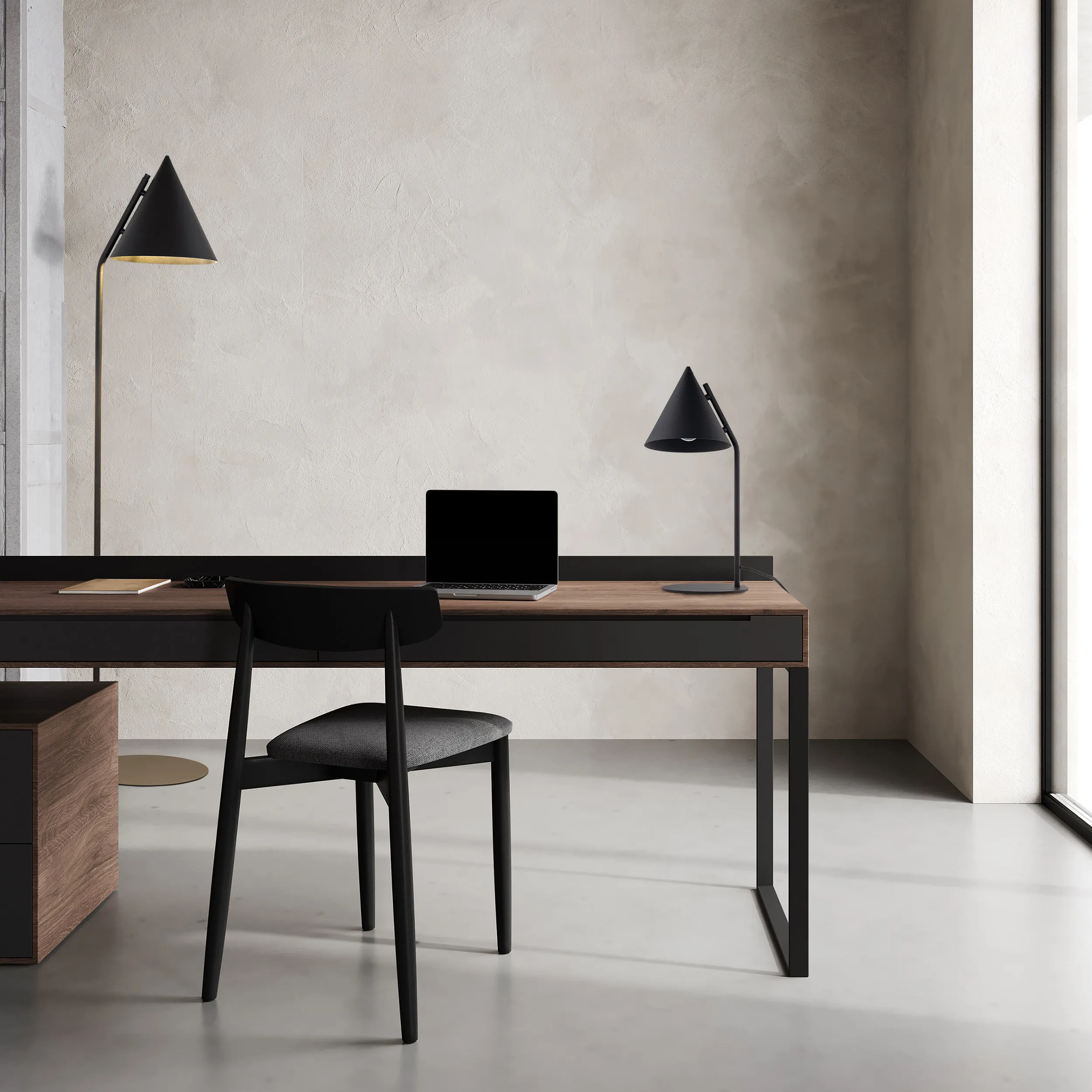 Lampka nocna CONO czarna 49x23x19cm - TK_16009