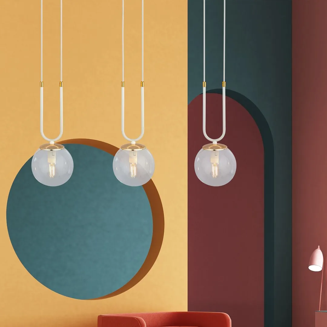 Lampa wisząca GLAM 3 biały transparentny — zdjęcie 3