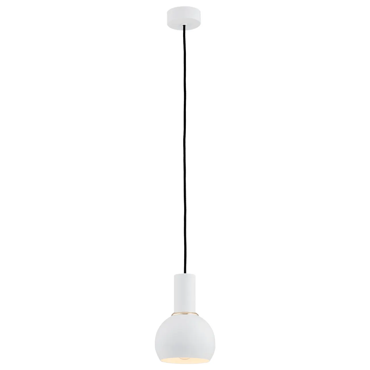 Lampa wisząca SINES biała mosiądz czarny przewód 103x14cm Lampa wisząca SINES biała mosiądz czarny przewód 103x14cm