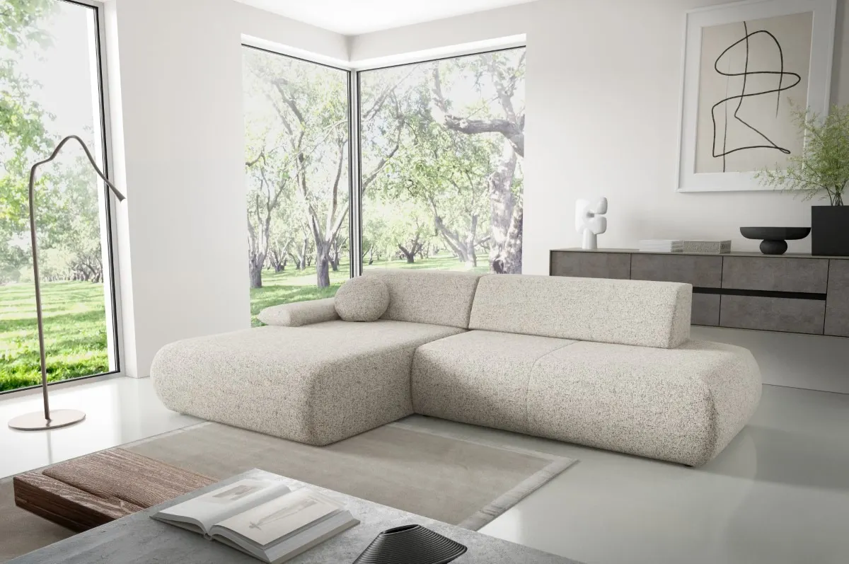 Narożnik rozkładany z pojemnikiem PUENTE 286 cm lewostronny beżowy - PUENTE_NAR_PUENTE06_L