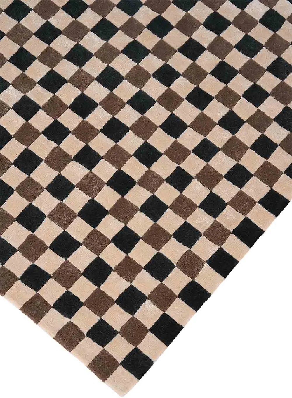 image dywan, wzór kraciasty, geometryczny, kolor beżowy, czarny