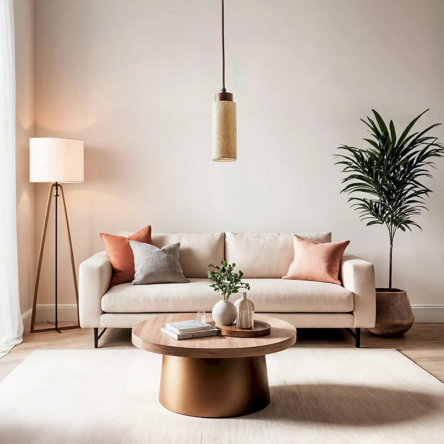 Lampa wisząca BABIL Walnut beżowy brązowy orzech