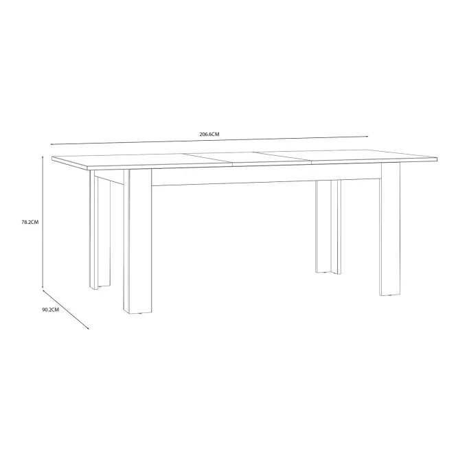 Stół rozkładany CHISBURY 90x160-206 dąb riviera, modrzew jasny sibu - XELT161-M482