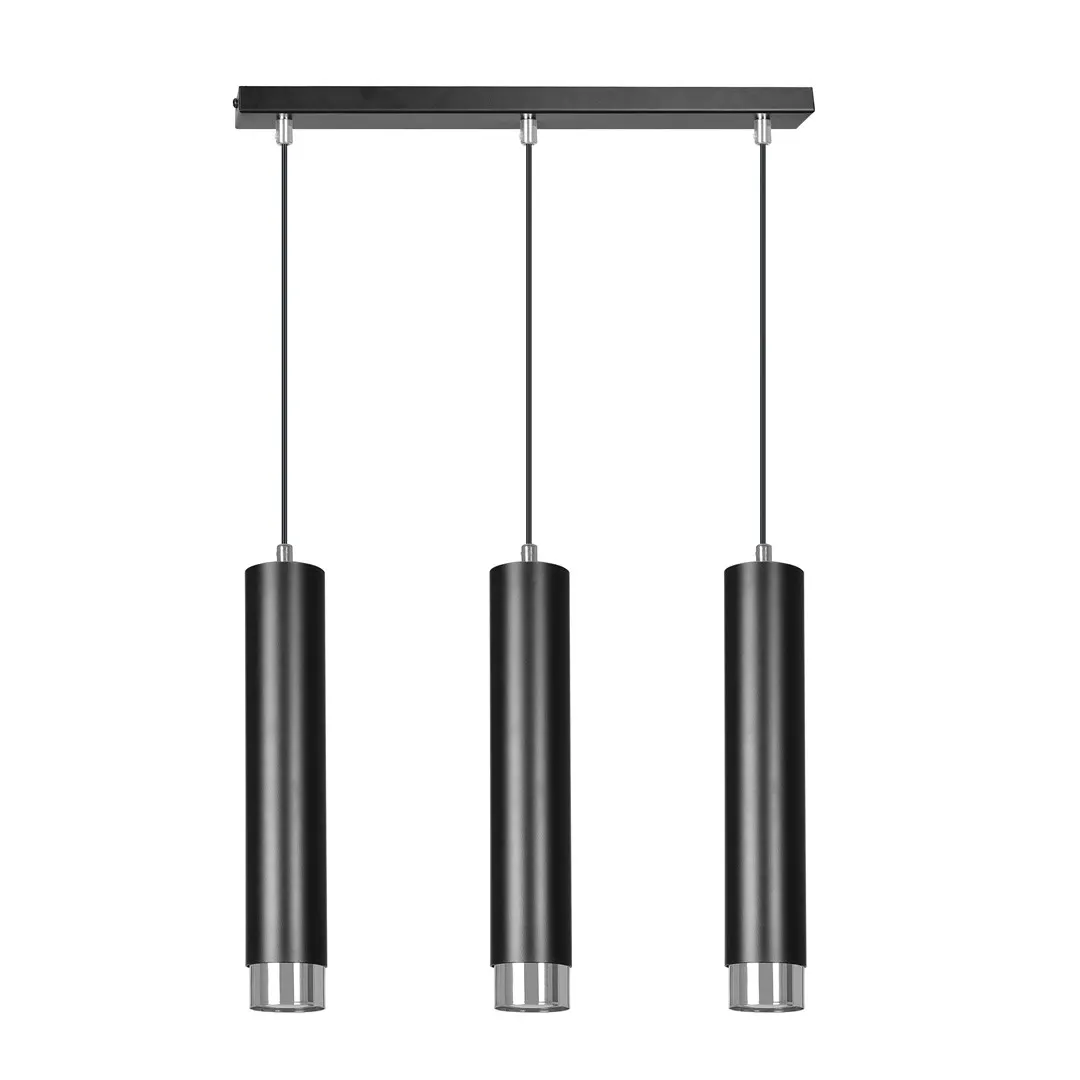 Lampa wisząca KIBO 3 czarny chrom