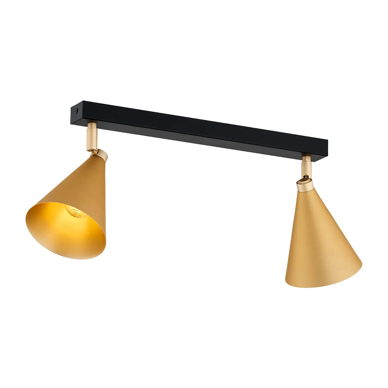 Plafon kinkiet LUCINDA metalowy czarny złoty 63x20cm - 7149