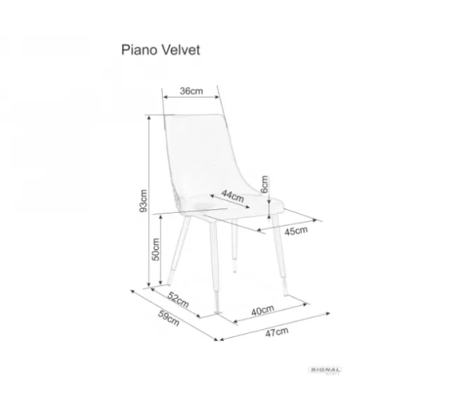 Krzesło PIANO B VELVET Bluvel 19 czarny stelaż czarny - PIANOBVCC