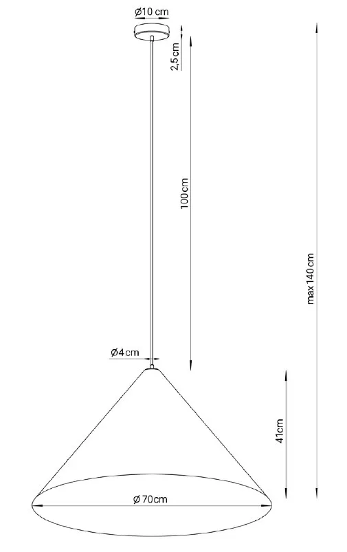 Lampa wisząca VESUVIO M taupe czarna - SI_41063