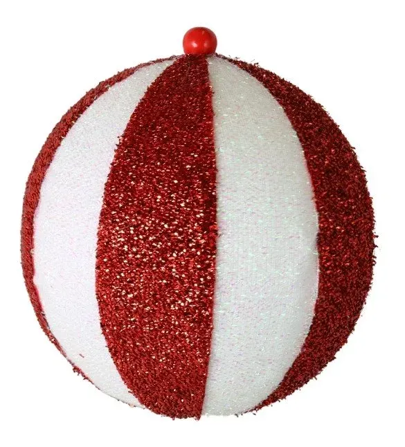 Bombka plastikowa 6785 czerwono-biała