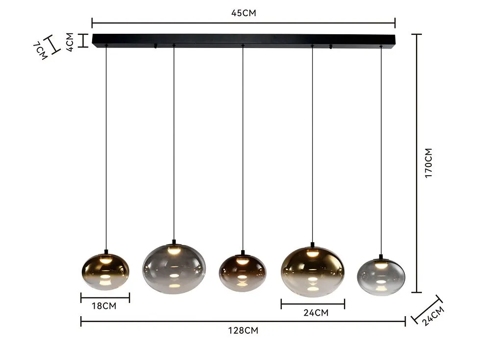 image lampa wisząca, zestaw lampek, kinkiet hall, szklane klosze, minimalistyczny design