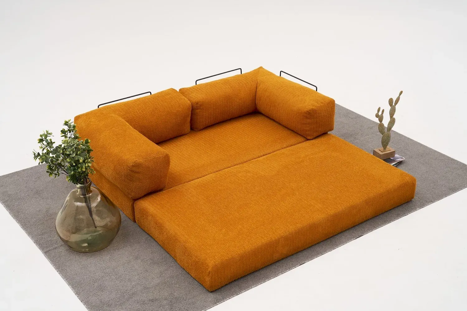 Sofa 3-osobowa rozkładana COMFORT pomarańczowa - ASI_825BLC5222