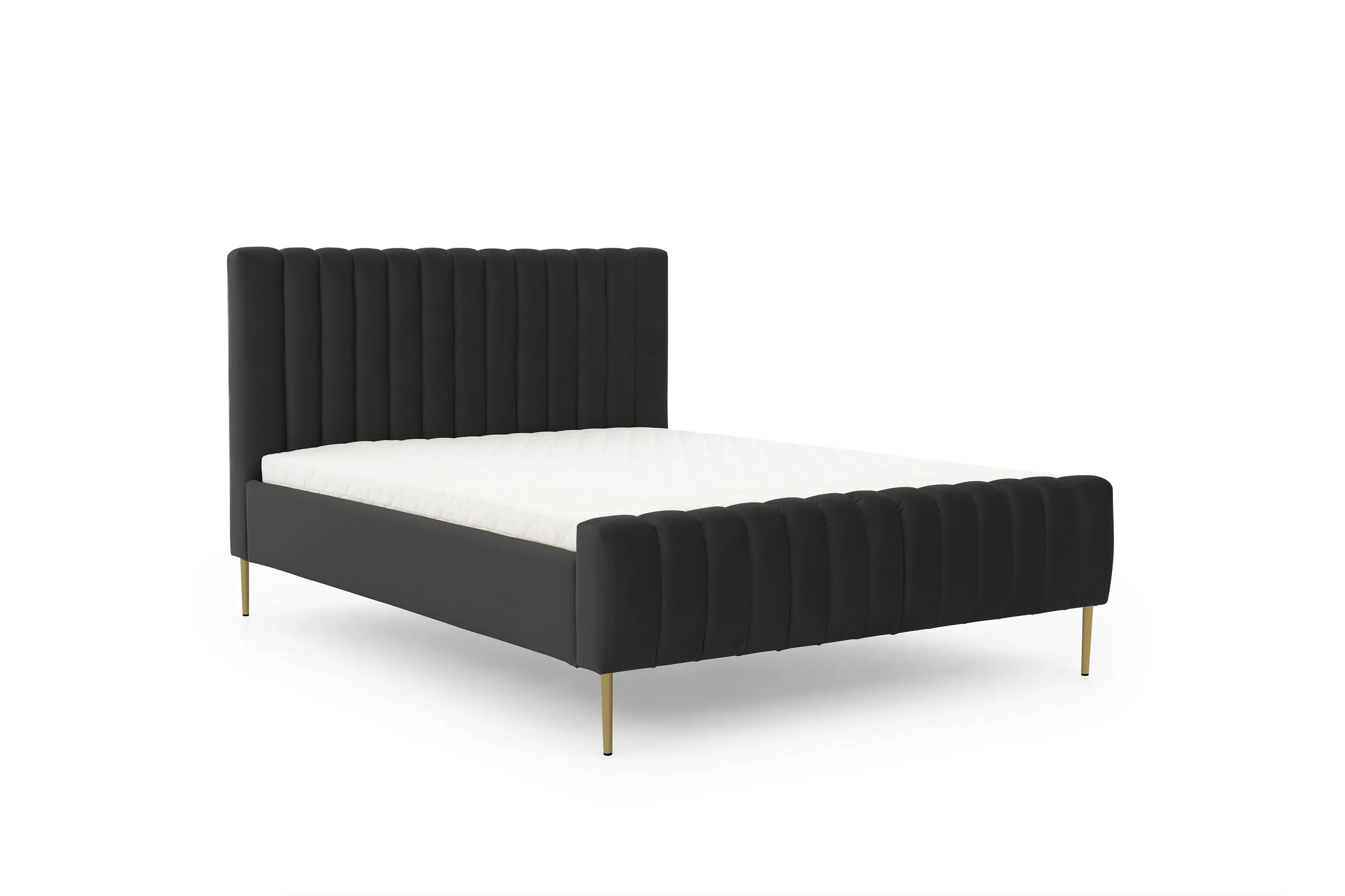 Łóżko Nicole / 140x200 / Velluto 20 / złote nogi - czarny