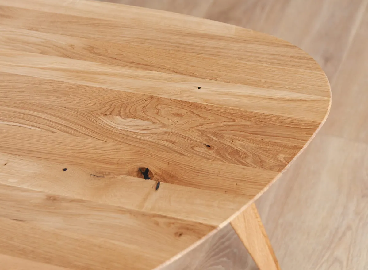 Stolik kawowy dębowy ORBETELLO owalny 67x68 cm - dąb olejowany - 3SORB54