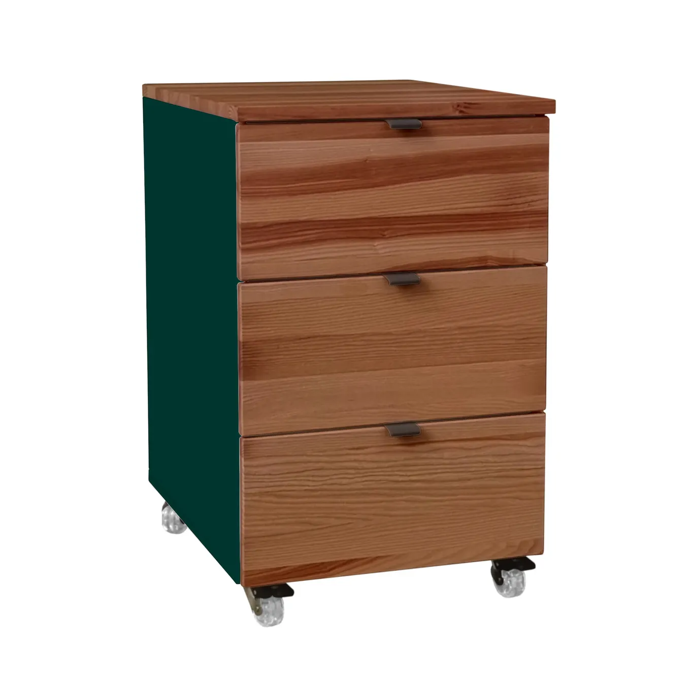 Kontenerek pod biurko z szufladami LUKA na kółkach 41x50 zielony/kolor dębu