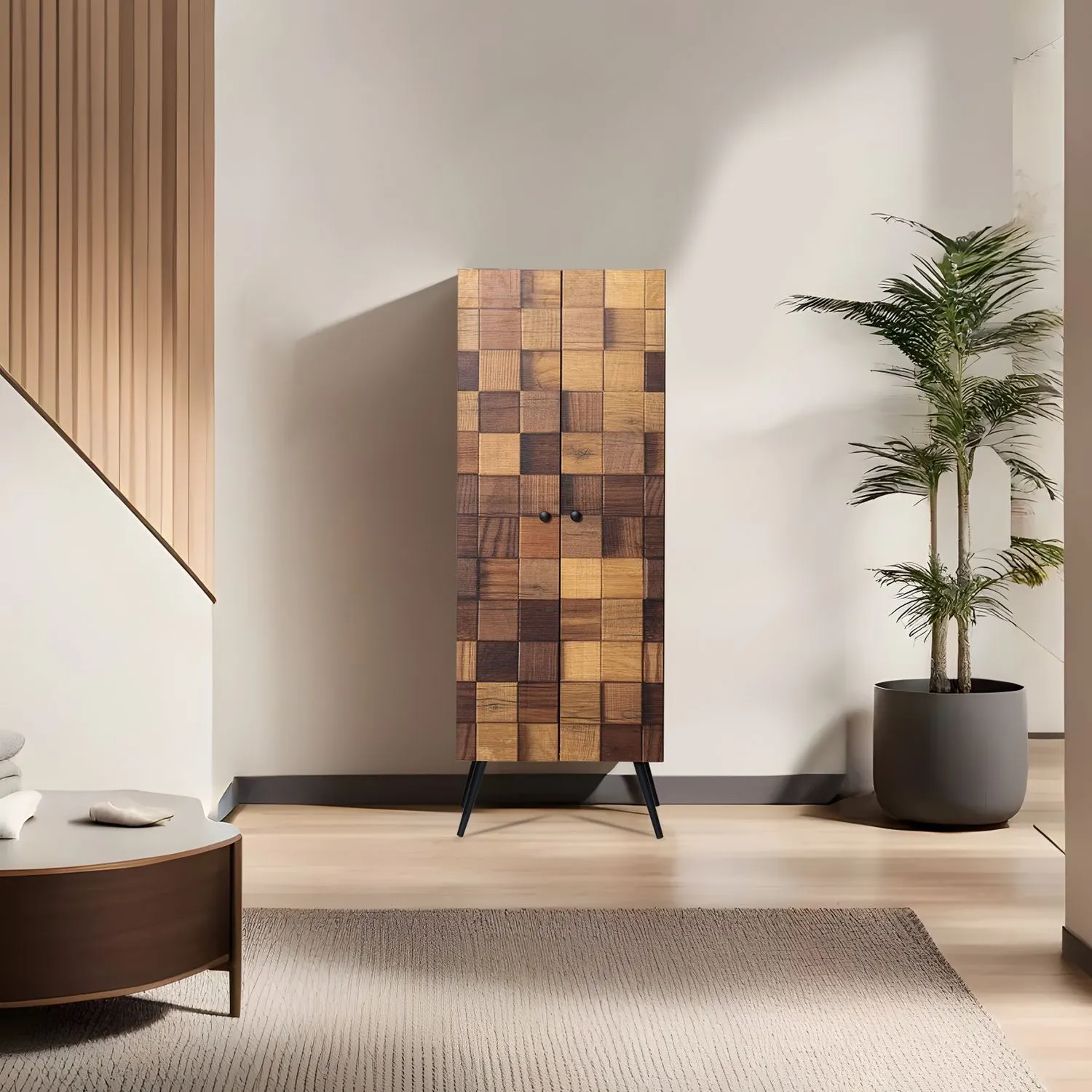 Szafka wielofunkcyjna 2-drzwiowa KOFIN HITITTE efekt drewna - ASI_854KLN4724