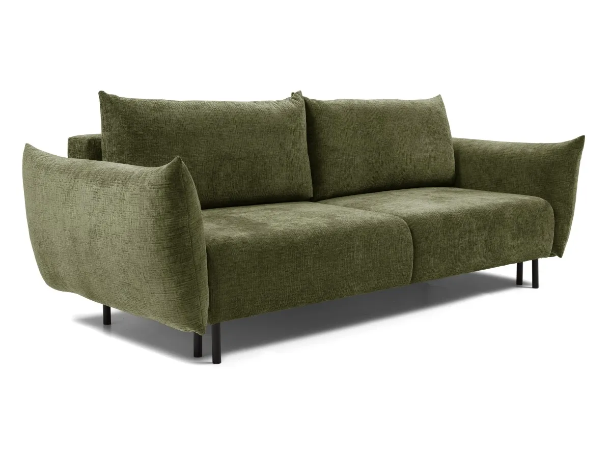 Sofa rozkładana z pojemnikiem ADEL 240 cm oliwkowa