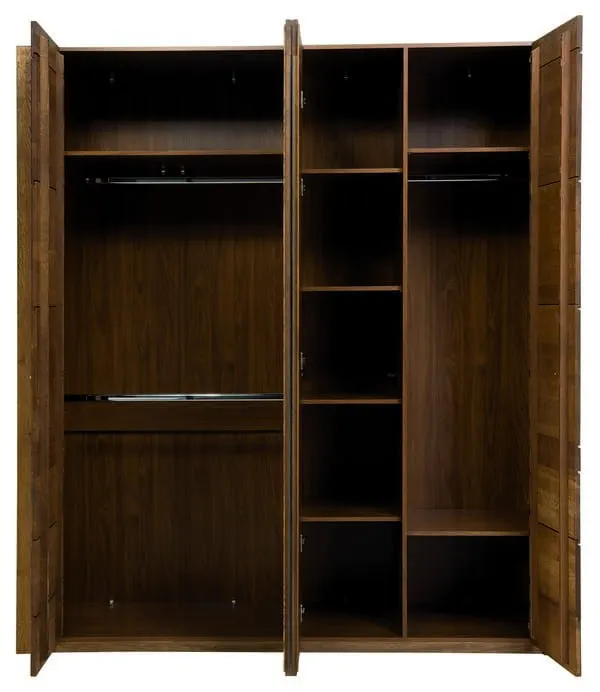 Szafa 4-drzwiowa VELVET 77 drewniana z lustrem dab rustical 225x205x60cm - TH-100-0972