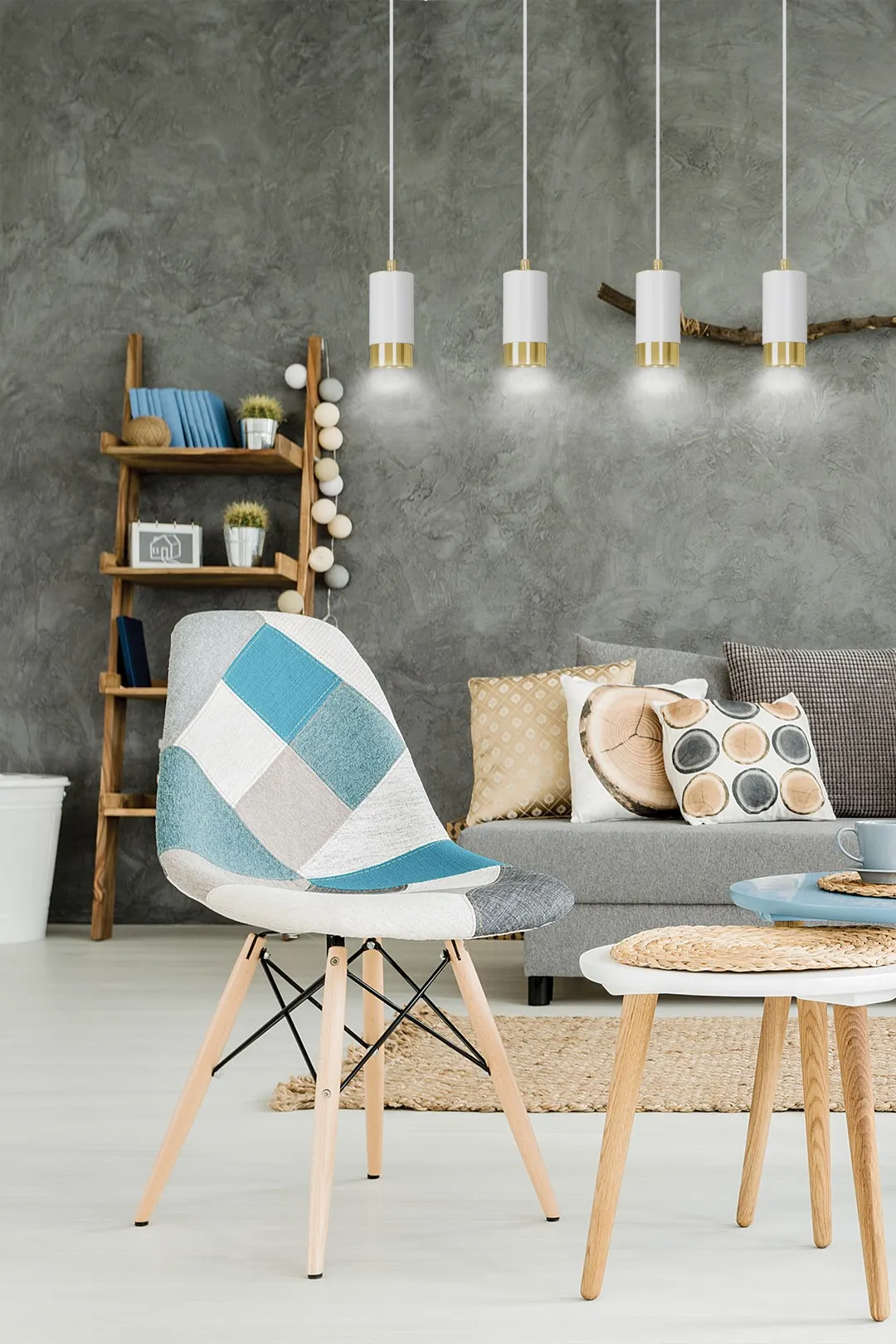 Lampa wisząca FUMIKO Biały/Złoty 815/4 - 815/4