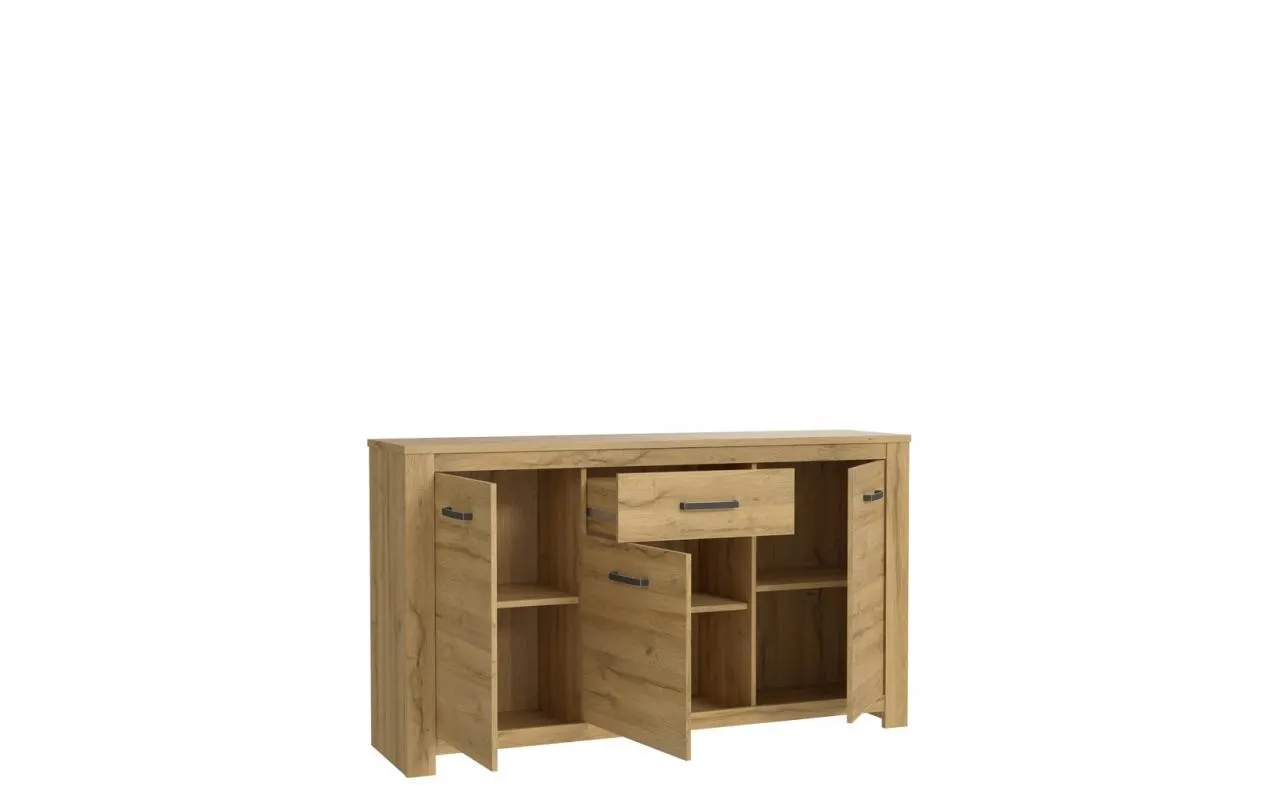 Komoda 3-drzwiowa z szufladą HAVANNA dąb postarzany - HVNK232-D67