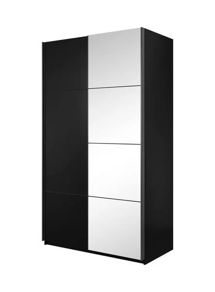 Szafa BETA 55 rozsuwana czarna matowa z lustrem 210x150x61cm