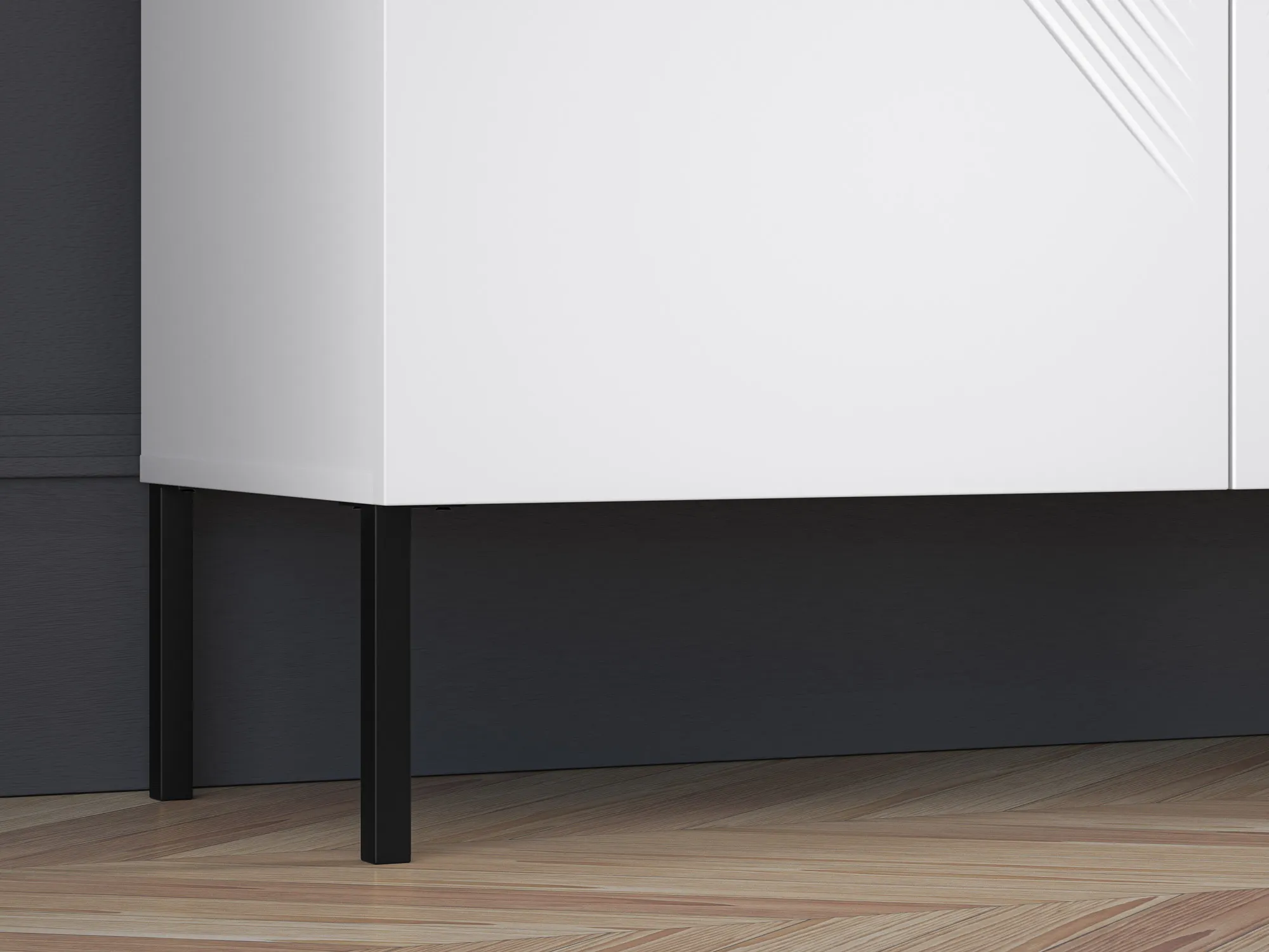 Komoda wysoka 2-drzwiowa CLEARING 01 biały alpejski, noga-czarny - 1CLEA01-001-02